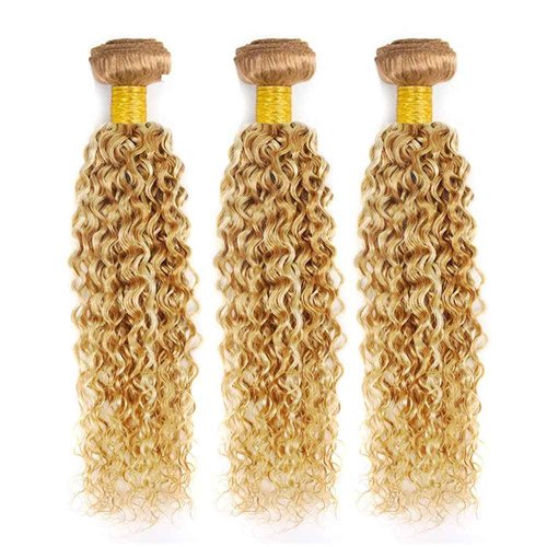 30 32 34 Inch DiexrLamx Hair Blonde Curly Wave Bundles 27/613 Curly Human Hair Bundle 18 20 22 Inch Brazilian Virgin Hair 3 Bundles Blonde Highlight Bundle