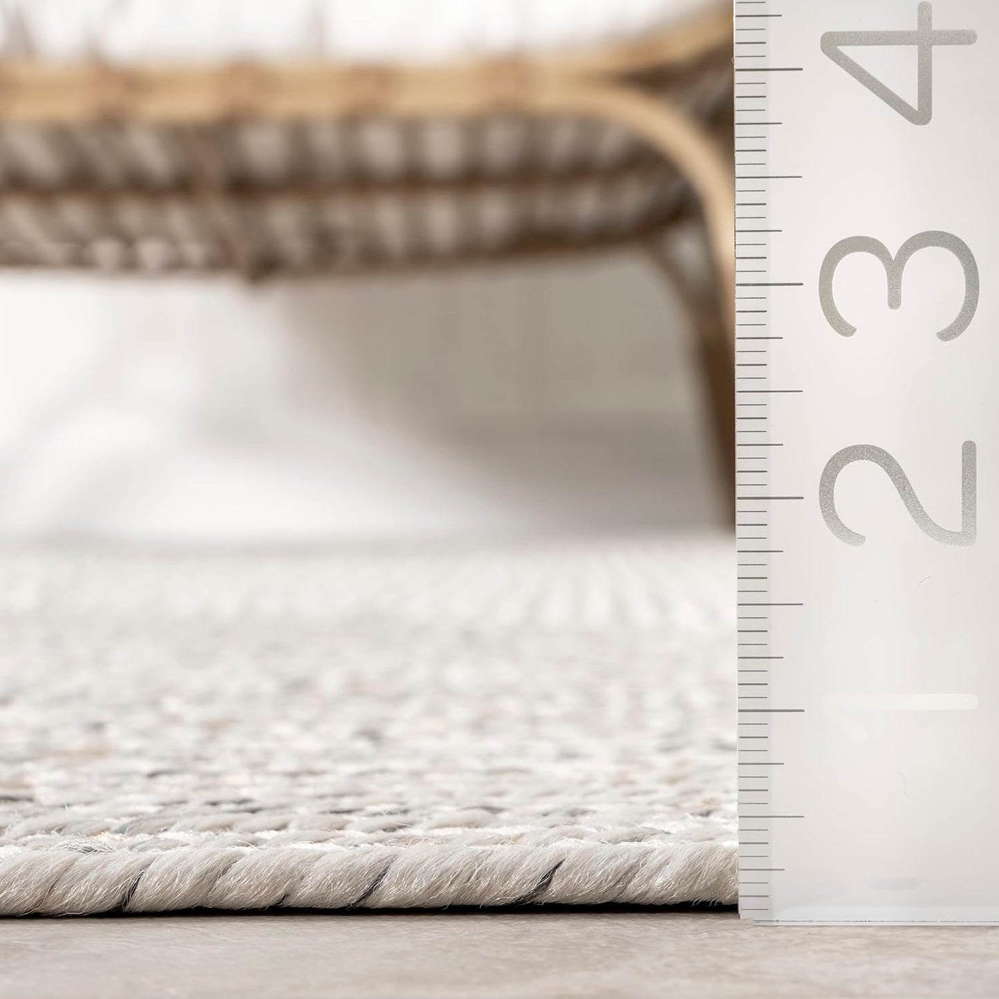 nuLOOM 2' x 12' Solid Hand Braided Indoor/Outdoor Area Rug, Pet-Friendly, High Traffic, Weather Resistant, for Patio, Balcony, Bedroom, Living, Dining Room, Wynn Ivory