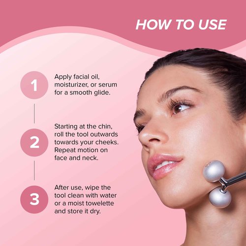 SKIN GYM Face Sculptor Beauty Roller, Stainless Steel Facial Massager for Lifting, Toning, and Sculpting