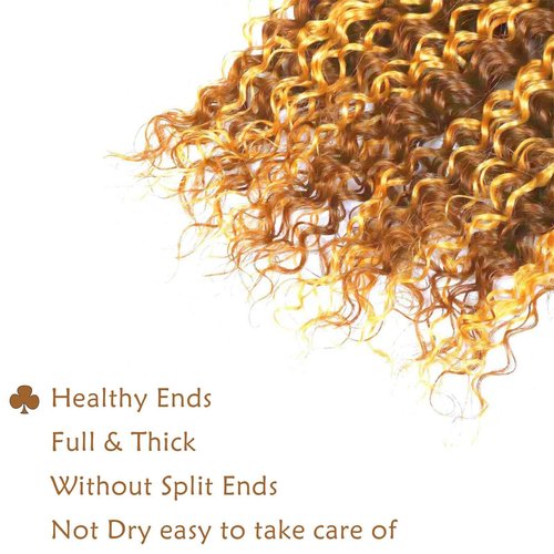 Fabimiya Human Hair Bundles 22 24 26 Inch Light Brown P27/30 Deep Wave Bundles Human Hair 100% Unprocessed Soft Sewn In Hair with Double Weft for Black Women