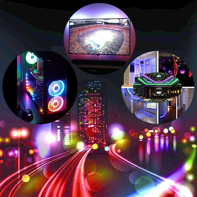 WS2812B LED Strip Lights 16.4ft 5M WS2812B 300LEDs Programmable Individual Addressable WS2811 Built-in 5050 RGB LED Strip IP30 Non-Waterproof DC5V with Mini Controller