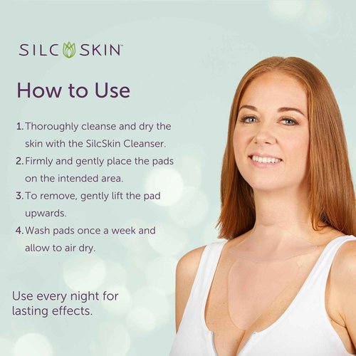 Silc Skin Complete Chest & Neck Care Set - Decollette Pad and Collette Pad - Reusable Medical-grade Neck and Chest Wrinkle Patches - 30 Day Supply
