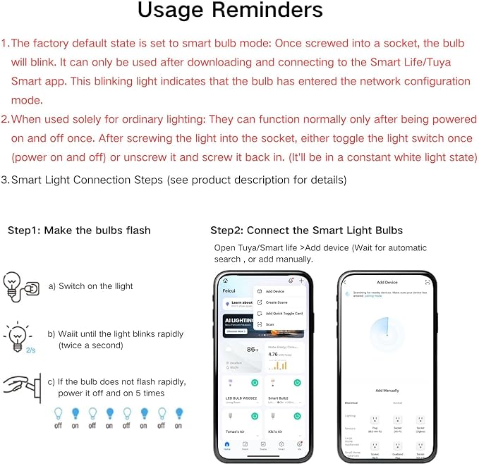 Candelabra Smart Light Bulbs 60W Equivalent, 450LM 5W LED Bulb Compatible with Alexa/Google Home, RGBCW 16 Million Color Changing Light Candle Bulb, No Hub Required, 2.4G (E12) (2)