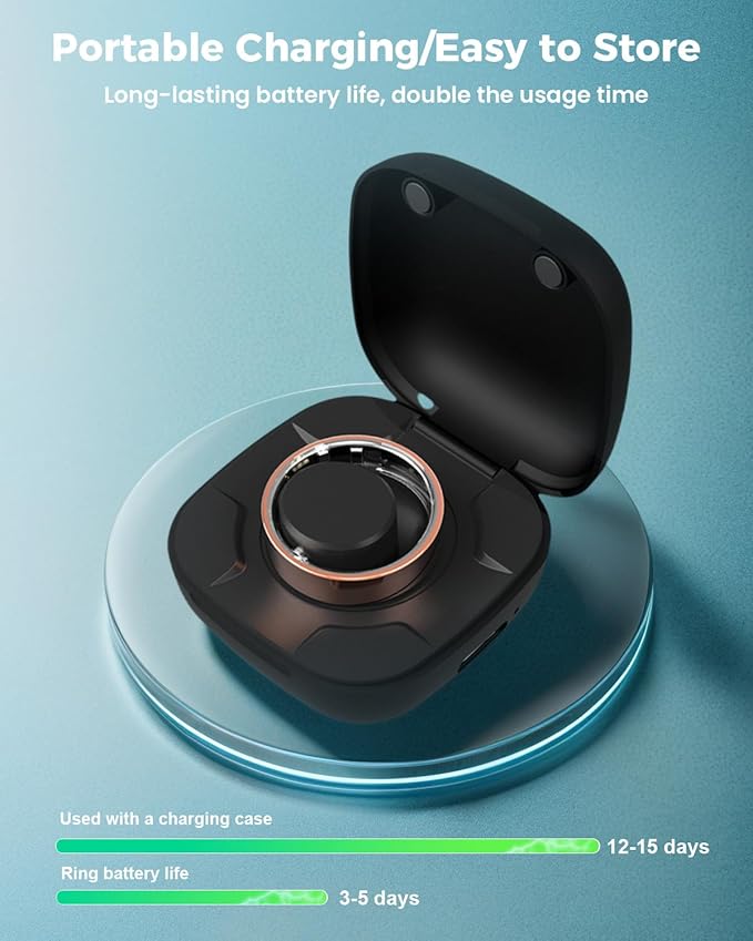 Smart Ring for Women Men Fitness Tracker with Blood Oxygen,Heart Rate,Sleep Monitoring,Step Counting,for iPhone and Android,Waterproof smart blood pressure monitor,No Subscription Fees (Rose Gold, 7)
