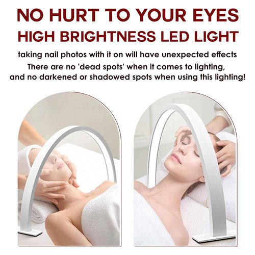BORNBYME Nail Lamp for Desk, Foldable Desk Nail Lamp UV Light for Nail Manicure Eyelash Extension, 3 Light Settings Bright Fill-in Lamp,White （29 * 15 Inch）
