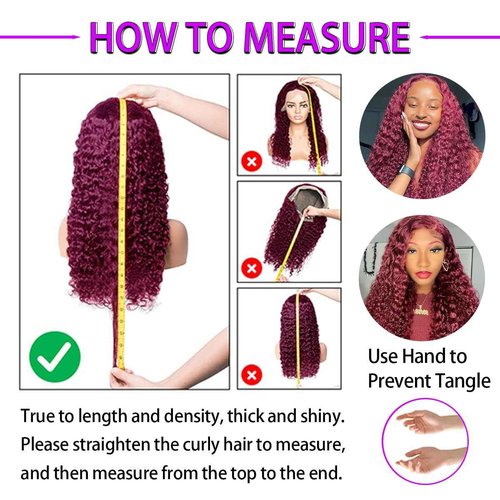 YFFSSJFC 99j Burgundy Lace Front Wigs Human Hair 13x4 Frontal Transparent Lace Deep Wave Wig Human Hair Red Frontal Wigs Human Hair (22 Inch)