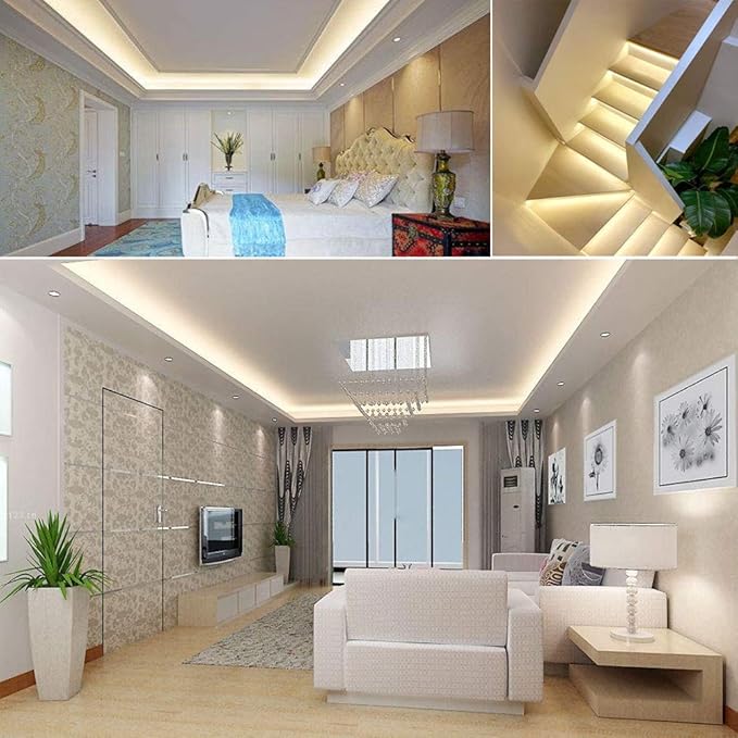 SUYOOULIN LED Strip Lights, SMD 2835 LED Strip, DC12V 1200LEDs 16.4Ft 26000LM High Density LED Light Strips Waterproof IP65, 3 Times Brightness Than SMD3528 LED Strip, Natural White 4500K