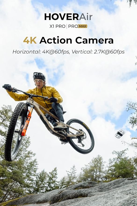 HOVERAir X1 PRO 4K Action Flying Camera, Foldable Drone with Camera with 42 KM/H Follow Speed, 10+ Fully Automatic Flight Modes, Fly Anywhere with OmniTerrain, SmoothCapture 2.0(Standard)