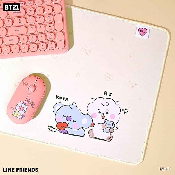 Hamee MY LITTLE BUDDY SERIES Desk Mat - Large Office Accessories - Cute Non-Slip Rubber Base Mouse Pad & Keyboard Mat - BT21 Desk Pad