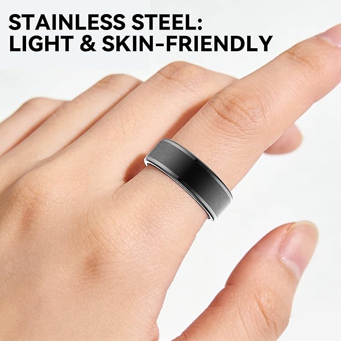 Smart Ring for Women Men,Fitness Ring with 24/7 Activity Tracking,Stress,Sleep Monitoring,No APP Subscription Fees,Compatible with iOS & Android, HarmonyOS Black, 9#
