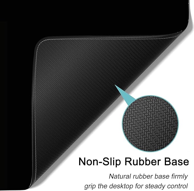Large Mouse Pad, 31.5 x 11.8in Extended Gaming Mouse Pad with Stitched Edges, XXL Mousepad Protector Non Slip Rubber Base for Office and Home Writing Mat, Skulls and Sunflowers Pattern Black Desk Mat