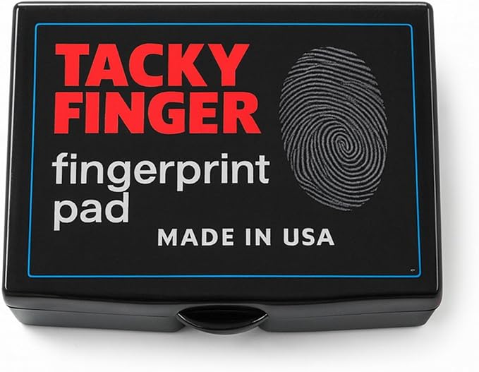 Inkless Fingerprint Pad – Black (6-Pack), Quick-Dry No-Mess Thumbprint Ink Pad for Notary Public and ID Verification, Non-Toxic & Reusable