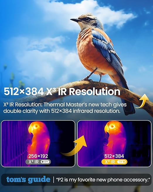Thermal Master P2 Thermal Camera for Android, Thermal Imager with 512 × 384 Super IR Resolution, 1.5℃ PCB Accuracy, -4℉ to 1112℉ Thermal Imaging Camera (P2 Android)