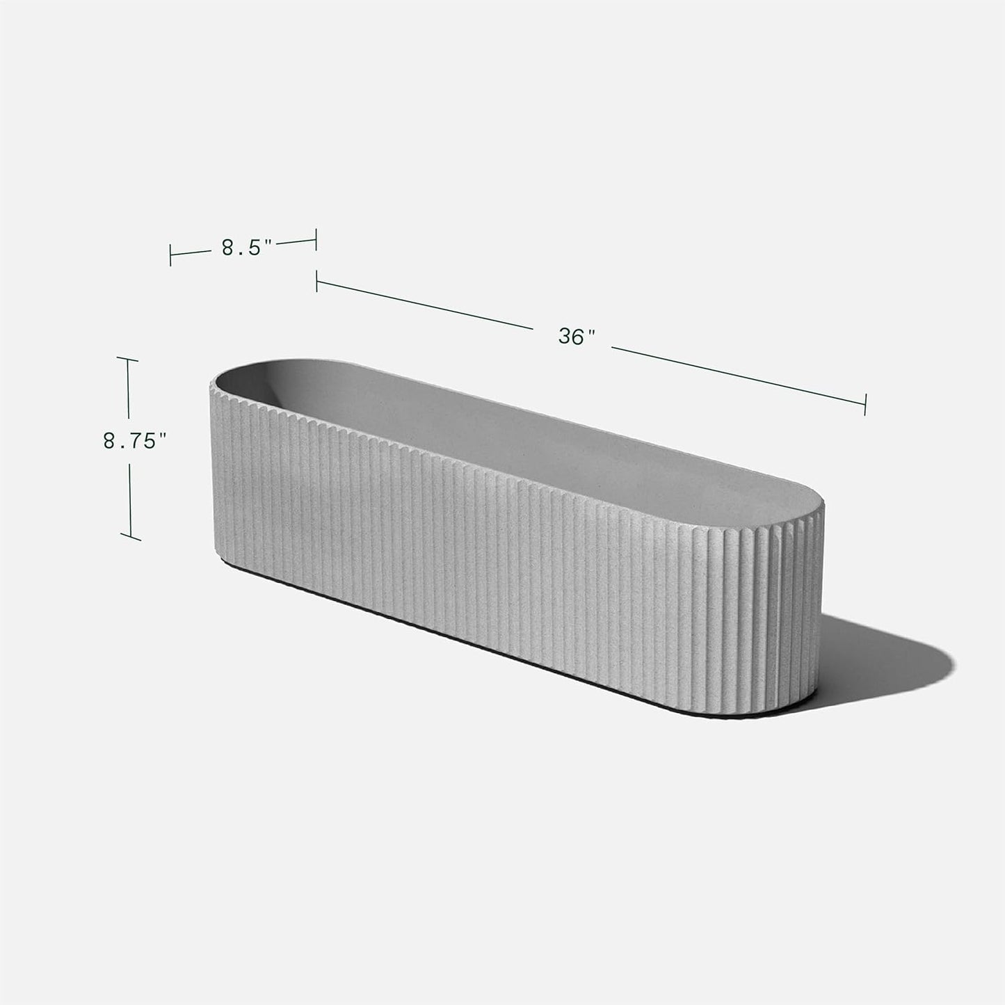 Veradek Demi Series Window Box Planter - Long Planter Box for Windowsill/Balcony | Durable Plastic-Stone Composite Material | Modern Décor for Flowers/Herbs