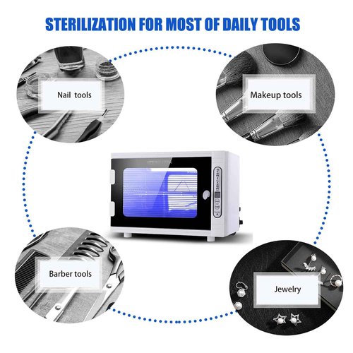 Shmian Sterilizer Cleaning Box, 12L Large Capacity Sterilization Cabinet, Profession LED Display Timing Sterilizer for Home SPA Salon Manicure Barber Tools Cleaning