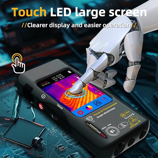 BSIDE Thermal Imaging Camera Multimeter 320×320 Resolution with 20000 Words Tester 3.98'' TFT Touchscreen 25Hz Infrared Thermal Camera (-20-550℃) 15 Thermal Palettes True RMS Auto-Ranging Multimeter