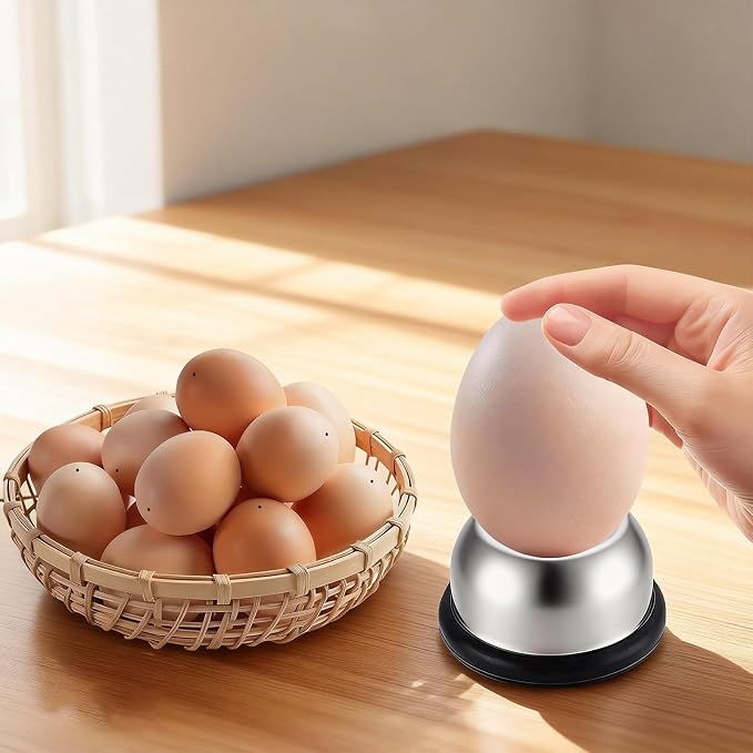 2 PCS Egg Piercer, Hard Boiled Egg Slicer, Easy Hard‑Boiled Egg Peeling and Cooking, Anti‑Cracking Egg Shell Prevention Gadget for Home Kitchen Bakery Commercial Use