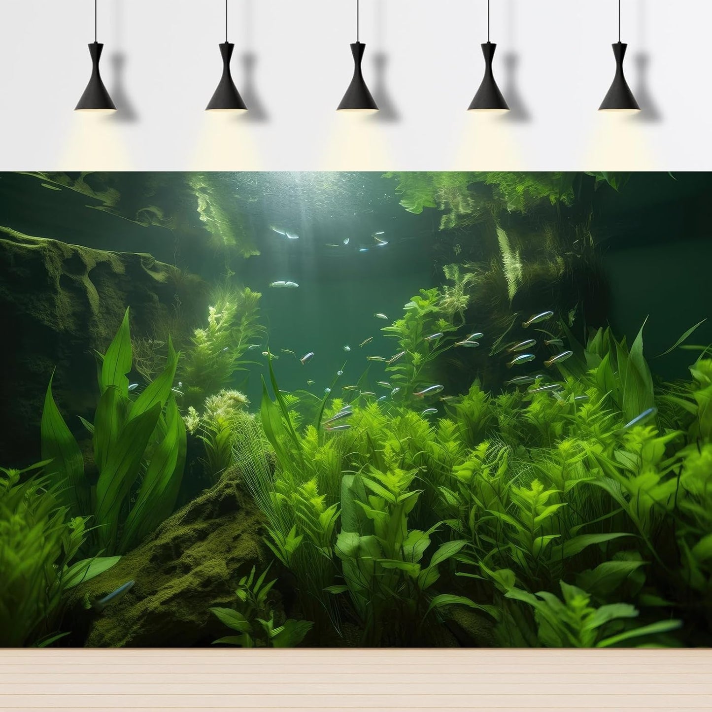 Aquarium Background Lush Aquatic Plants Seagrasses Terrarium Background Redwood Root Moss Tropical Style Green Underwater Plants Fish Tank Background Under The Sea Reptile Tank Backdrop 24x16in
