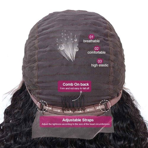 MIFIL Curly Human Hair Lace Closure Wigs For Black Women Pre Plucked Wet and Wavy Lace Front Wigs Human Hair 4x4 Curly Closure Wigs (20, Natural color)