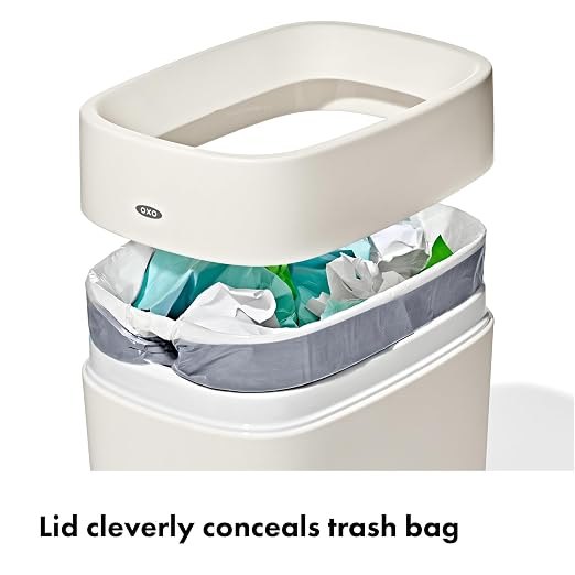 OXO Good Grips Trash Can, Bathroom Trash Can - White