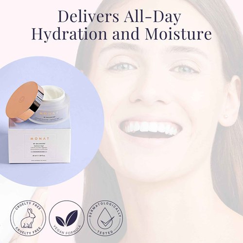MONAT Be Balanced Lightweight Moisturizer - Restoring & Smoothing Hydrating Face Moisturizer with Hyaluronic Acid. Light Moisturizer Face Cream for Daily Skincare Routine - Net Wt. 45 ml / 1.52 fl oz