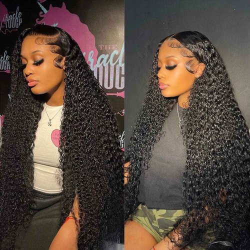 Filrku Water Wave Lace Front Wigs 13x4 HD Trasparent Glueless Lace Frontal Wigs for Women Pre Plucked with Baby Hair 180 Density Wet and Wavy Wigs (26 inch)