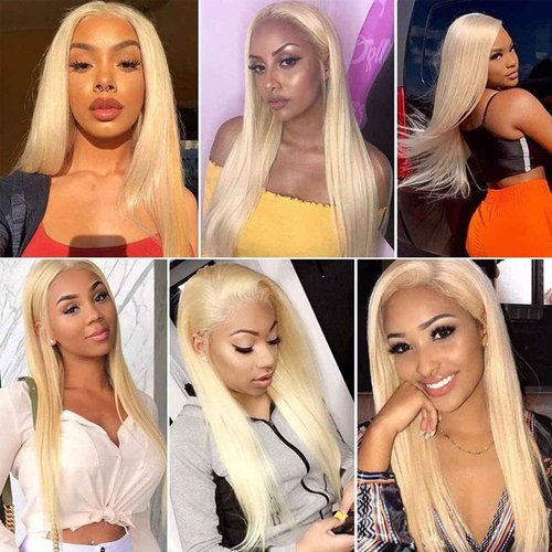 Fabimiya 22 24 26 Inch Bundles Human Hair Blonde 613# Straight Wave Human Hair Bundles Unprocessed Soft Sewn In Hair with Double Weft for Black Women
