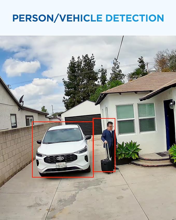 4COVR 4K 8MP PoE Security IP Camera, Outdoor Wired Surveillance Video Camera with Audio, Smart Human/Vehicle Detection, 110° Wide Angle 100ft IR Night Vision, 2.8mm Lens, IP67 Weatherproof, LY97AB8MA