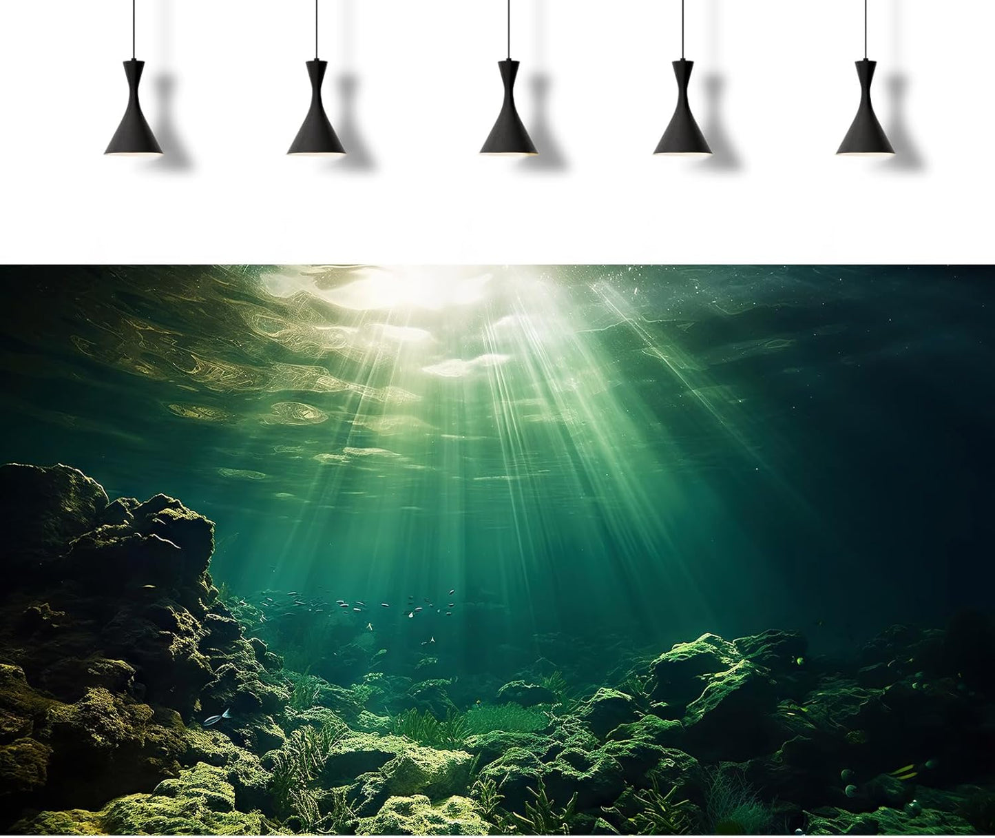 Under The Sea Aquarium Background Underwater Fish Tank Background Ocean Floor Rock Cave Sunray Terrarium Backgrounds Tropical Fish Ocean World Aquarium Reptile Tank Backgrounds 72x24in