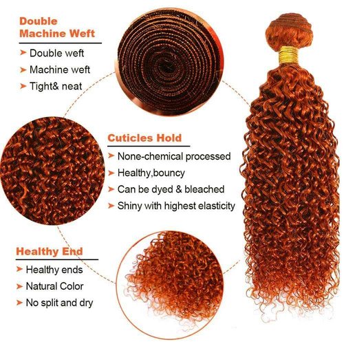 Giginger Brazilian Human Hair Bundles 26 28 30 inch Orange Jerry Curly Bundles 350 Color Human Hair Ginger Orange Unprocessed Virgin Quick Weave Hair for Black Women