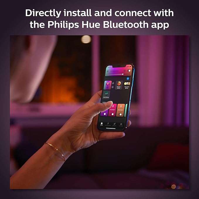 Philips Hue Smart 100W A21 LED Bulb - White and Color Ambiance Color-Changing Light - 4 Pack - 1600LM - E26 - Indoor - Control with Hue App - Works with Alexa, Google Assistant and Apple Homekit.
