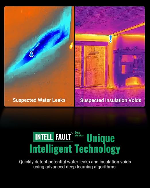 HSFTOOLS P2W Wi-Fi Thermal Camera with 8MP Visual Camera, 3.5" Touch Screen, 640x480 Super Resolution Thermal Imaging Camera, Intelligent Scene Detection, 256x192 IR Resolution, Video Recording