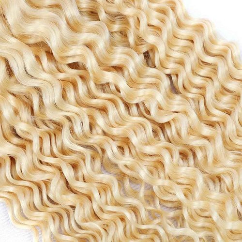 Giginger Brazilian Human Hair Bundles 20 22 24 Inch Blonde 613 Color Jerry Curly Wave Bundles Human Hair Unprocessed Virgin Quick Weave Hair for Black Women