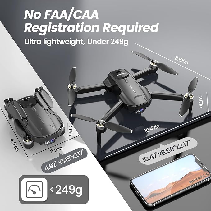 WeFone Drones with Camera for Adults 4k, WF31 GPS RC Drone FPV Foldable Quadcopter for Beginner with Brushless Motor, 5G Wi-Fi Transmission, Auto Return, Follow Me, Waypoints, 50 Min Flight Time