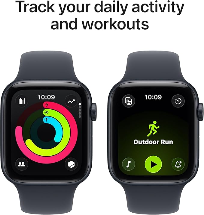 Apple Watch SE 3 [GPS + Cellular 44mm] Smartwatch with Midnight Aluminium Case with Midnight Sport Band - M/L. Fitness and Sleep Trackers, Heart Rate Monitor with AppleCare+ (2 Years)