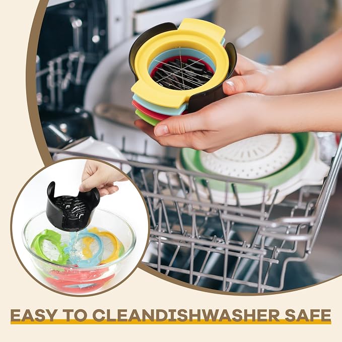 Egg Slicer, 4-in-1 Stainless Wire Egg Slicer for ard Boiled Eggs, Soft Fruit & More – Effortless Egg Cutter for Salads, Sandwiches, Charcuterie Boards – (Perfect for Strawberries, Bananas, Grapes)