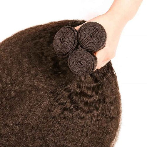 Condescension Bundles Human Hair 26 28 30 Inch Chocolate Brown Yaki Wave Human Hair Bundles Brazilian Virgin Remy Medium Brown Soft and Silky Hair Extensions