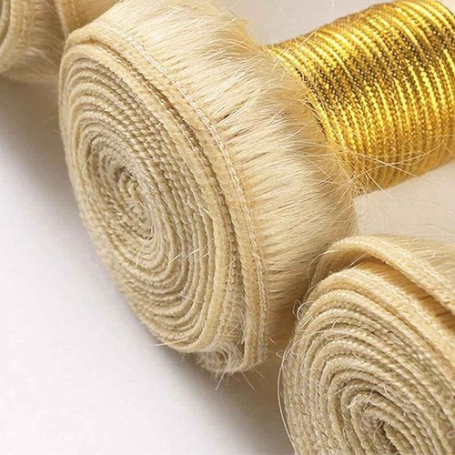 Habiliana Bundles Human Hair 24 26 28 Inch Straight Blonde 613 Human Hair Bundles 11A Unprocessed Brazilian Virgin Quick Weave Hair Extensions for Black Women