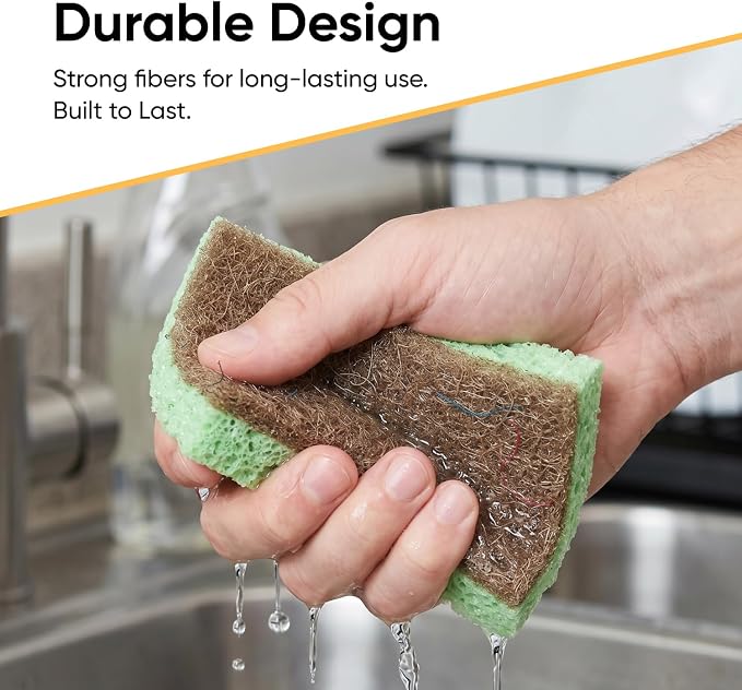 Superio Non-Scratch Cellulose Sponge (3-Pack) (Green)