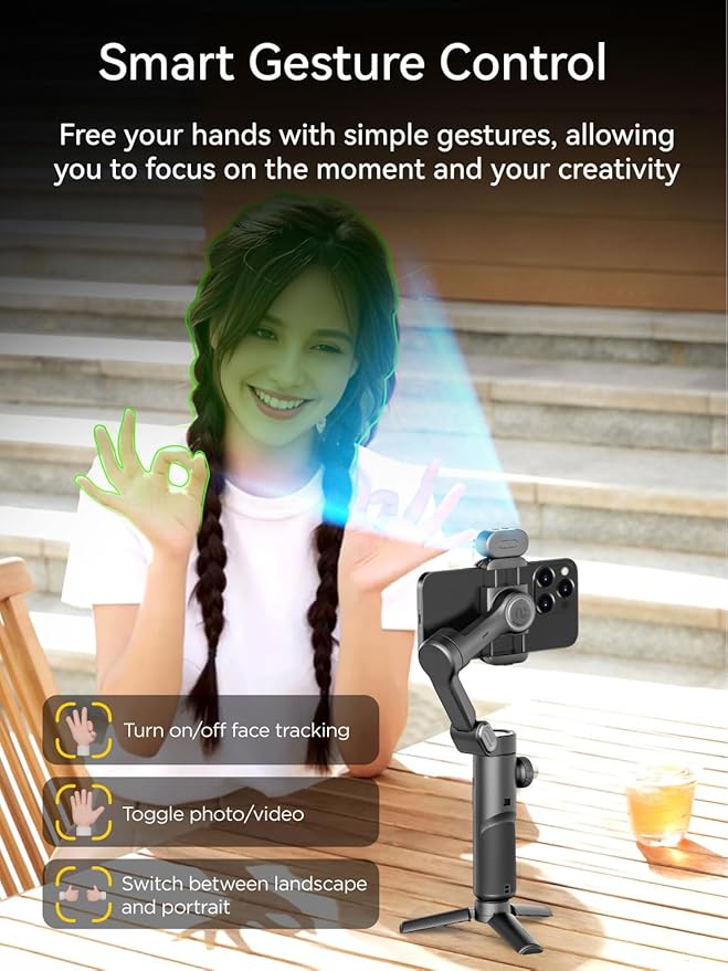 AOCHUAN 3-Axis Gimbal Stabilizer for Smartphone Smart AI XE & B10 Storage Bag & E10 Extension Rod