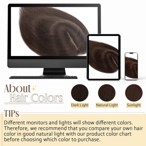Elailite Human Hair Toppers for Women Real Human Hair Thin 4.7"x3.9" Silk Base Clip in Remy Hairpieces 8 Inch Sandy Blonde mix Bleach Blonde