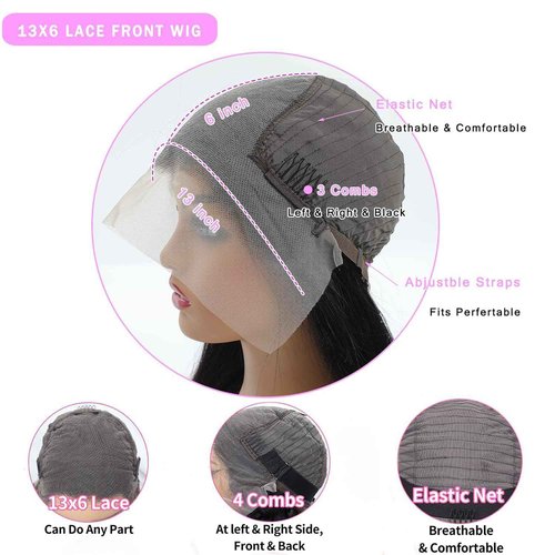 BEEKERKER 13x6 Body Wave Lace Front Wigs Human Hair Pre Plucked 200% Density HD Transparent Lace Frontal Wigs Human Hair With Baby Hair Natural Black 20 Inch