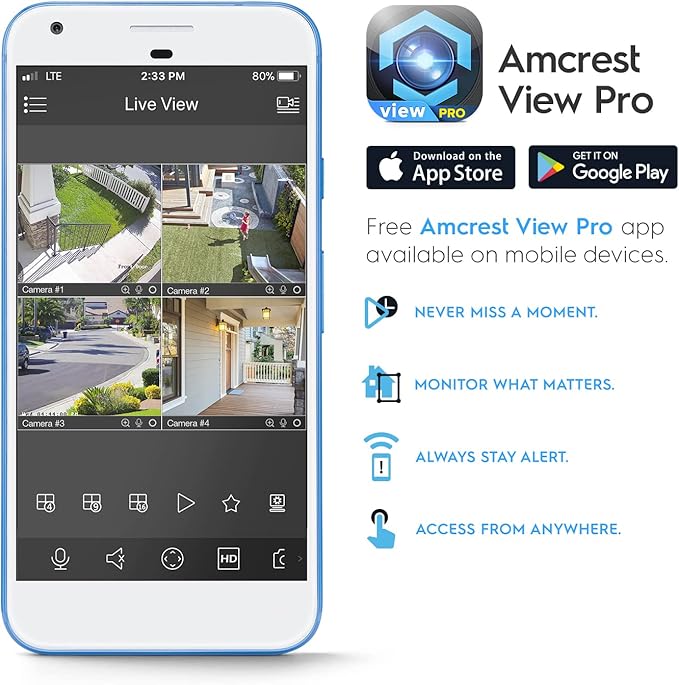 Amcrest UltraHD 4K (8MP) IP PoE AI Camera, 49ft Nightcolor, Security Outdoor Turret Camera, Built-in Microphone, Human Detection, Active Deterrent, 129° FOV, 4K@15fps IP8M-2779EW-AI (White)
