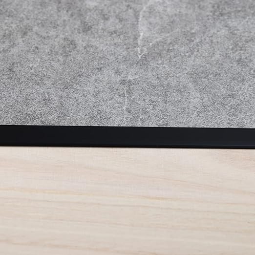 3Pcs Aluminum T Molding Trim & Floor Transition Strips, Flat Divider Strip for Door Threshold and Joining Flooring Gaps of Laminate Planks Tile (2.9Ft x 1.6In, Matte Black)