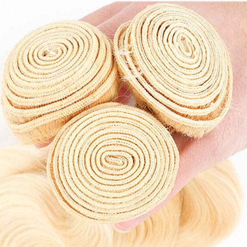 Habiliana Bundles Human Hair 24 26 28 Inch Body Wave Blonde 613 Human Hair Bundles 11A Unprocessed Brazilian Virgin Quick Weave Hair Extensions for Black Women