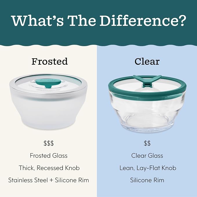 Anyday 4-Piece Large Glass Food Storage with Glass Lids | Plastic-Free Meal Prep & Microwave Cookware | Stackable Airtight Storage Container with Vented Lid for Microwave-Safe Reheating