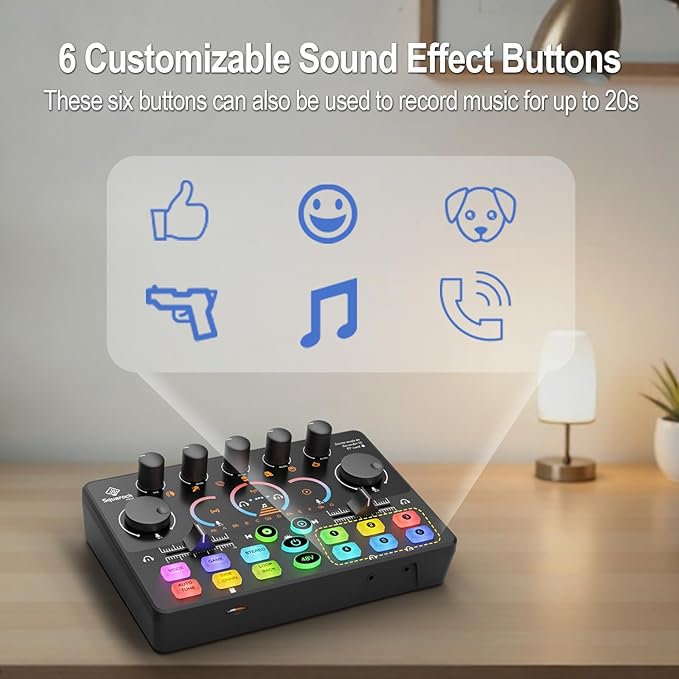 Podcast Equipment Bundle for 2, RGB Mixer with Premium 48V XLR Condenser Microphone Micro-SD card, Surround Sound, for Live Streaming/TikTok/YouTube, Compatible with iOS,Android,PC,Camera RS2i2