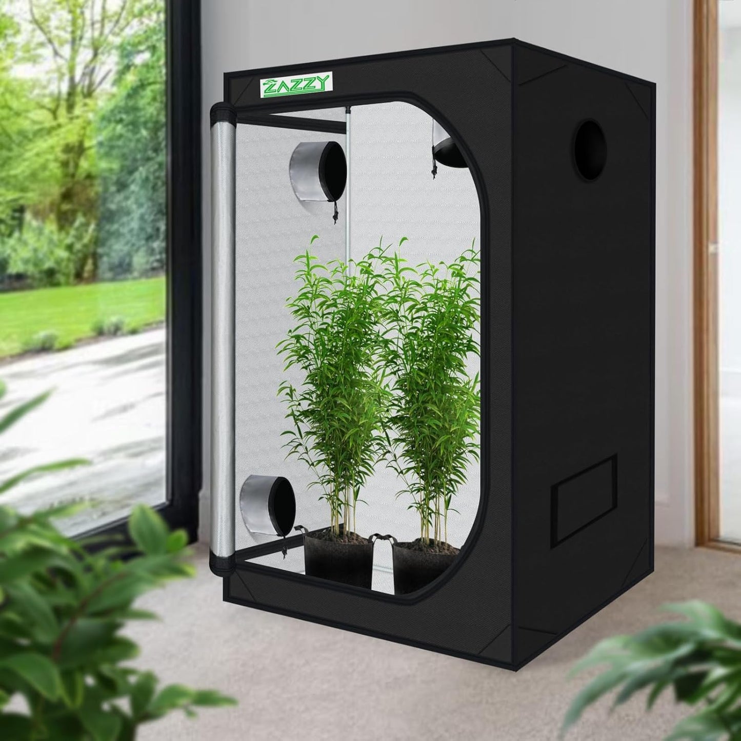 zazzy Grow Tent, 48"x48"x78" Growing Tents for Indoor Plant 600D Mylar Hydroponic Grow Tent High Reflective Growing Tent Room for Indoor Plant Fruit Flower Veg