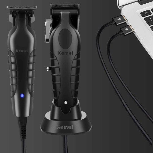 KEMEI Hair Clippers and Trimmers Set Professional, Barber Clipper for Hair Cutting, Rechargeable Electric Trimmers for Men, T-Blade Grooming Kit with 11 Guide Combs for Family