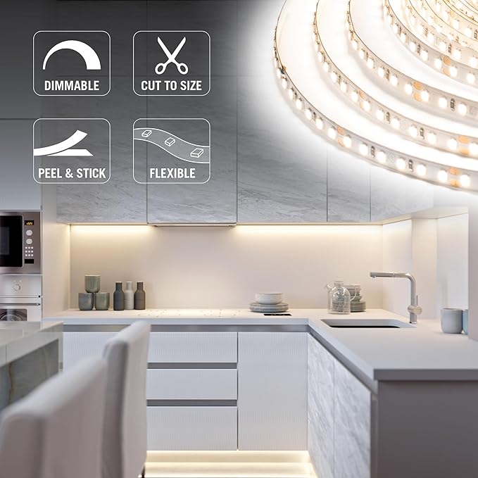 Armacost Lighting RibbonFlex Pro 24V White LED Strip Lights 120 LED/m, 5000K, 32.8 ft 166250